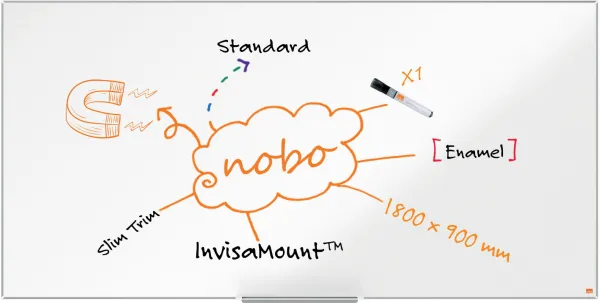 Nobo Impression Pro emaljert whiteboard 180x90cm hvit